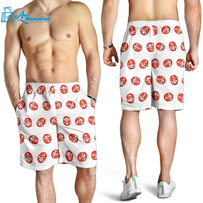 Daruma Japanese Wooden Doll Pattern Men Shorts