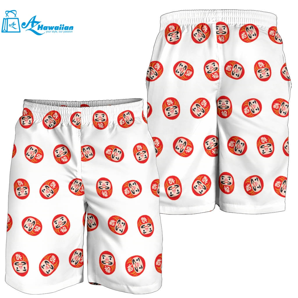 Daruma Japanese Wooden Doll Pattern Men Shorts