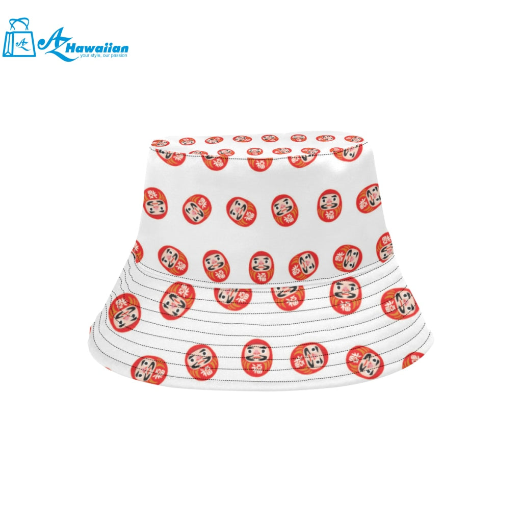 Daruma japanese wooden doll pattern Unisex Bucket Hat