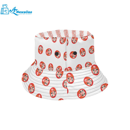 Daruma japanese wooden doll pattern Unisex Bucket Hat