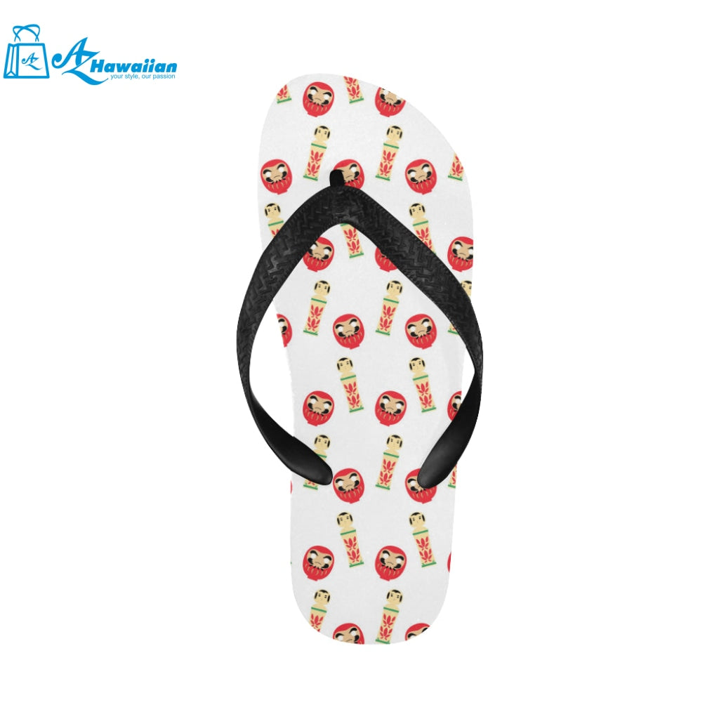 Daruma japanese wooden doll Unisex Flip Flops