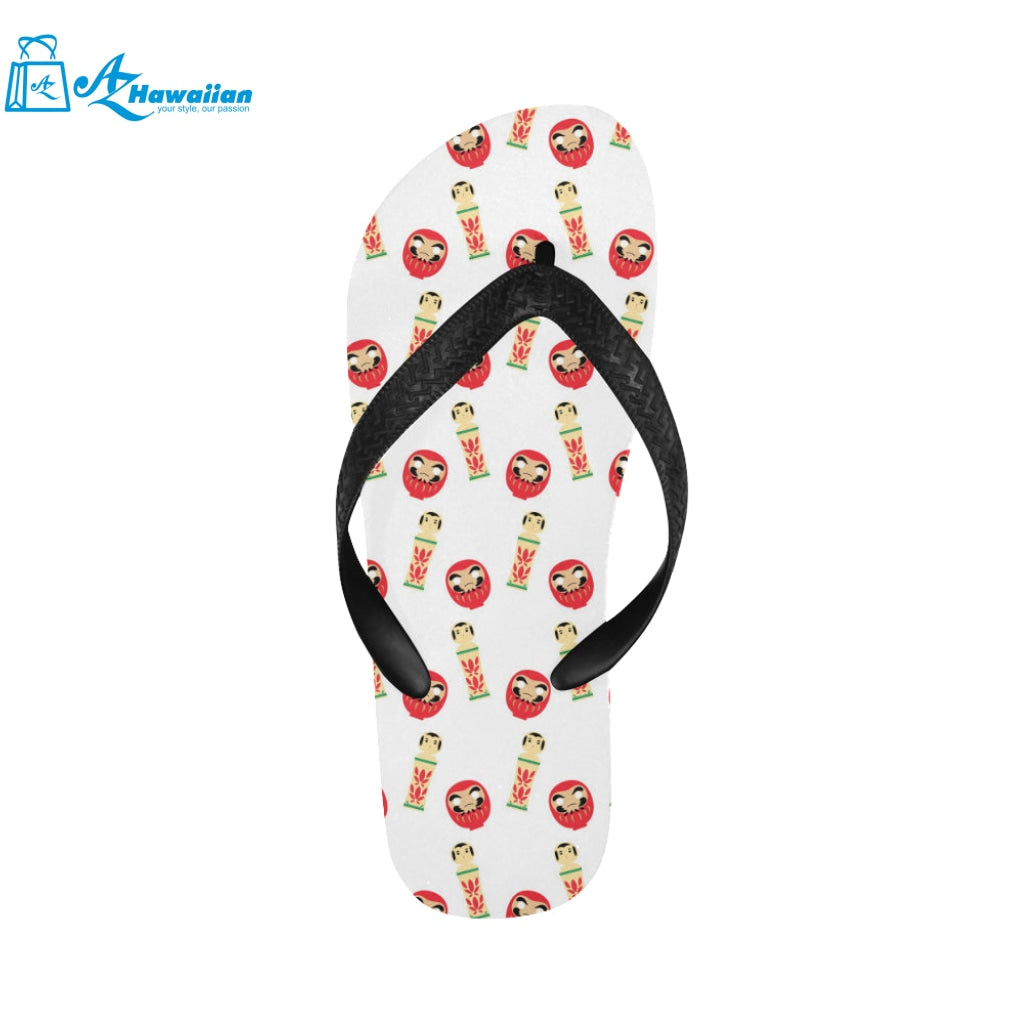 Daruma japanese wooden doll Unisex Flip Flops