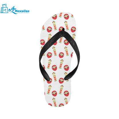 Daruma japanese wooden doll Unisex Flip Flops