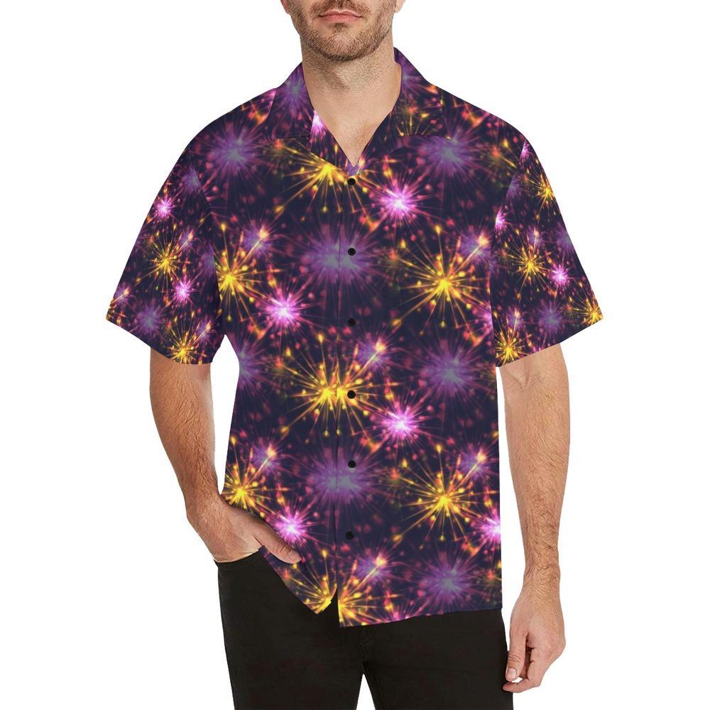 Firework Print Design Hawaiian Shirt