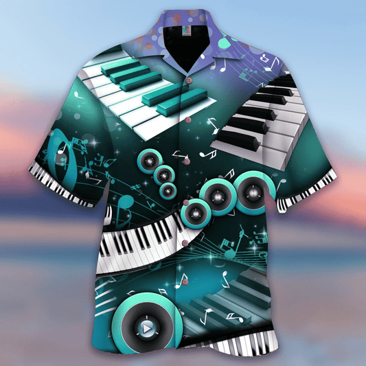 Hawaiian Aloha Shirts Amazing Green Piano