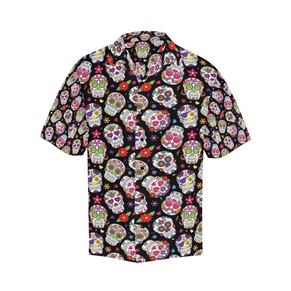 Sugar Skull Print Design Hawaiian Shirt