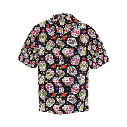 Sugar Skull Print Design Hawaiian Shirt