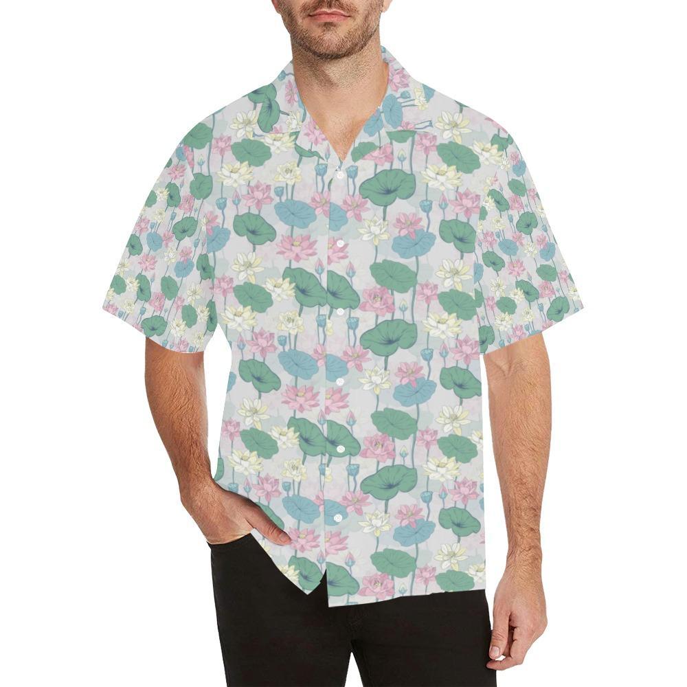 Water Lily Print Design Hawaiian Shirt