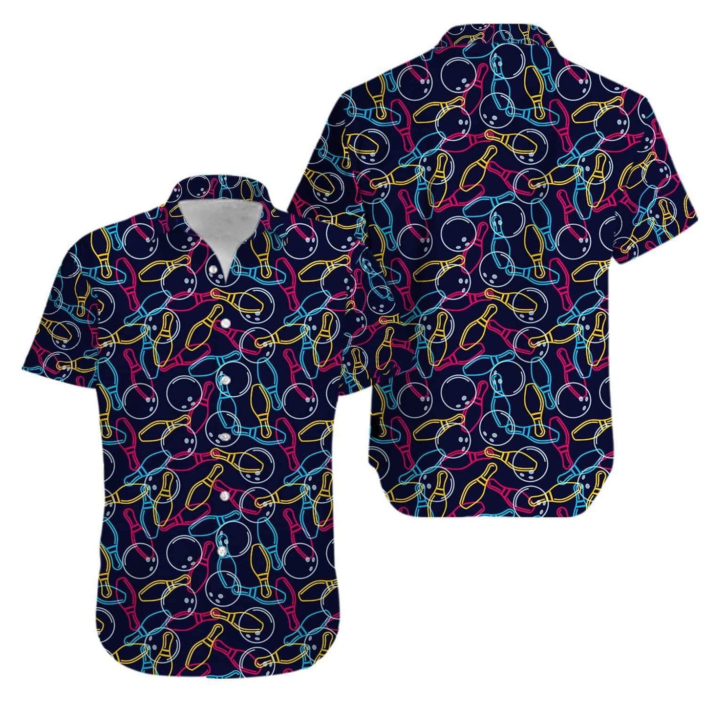 Bowling Color Hawaiian Aloha Shirts #V