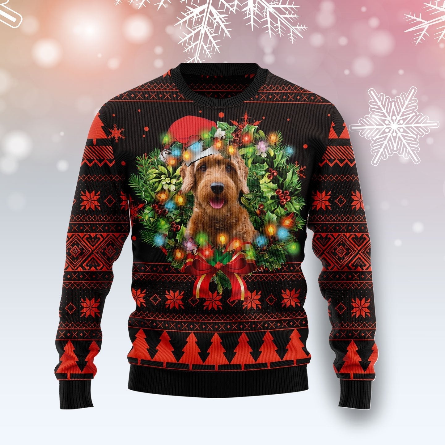 Cute Goldendoodle Dog Ugly Christmas Sweater 