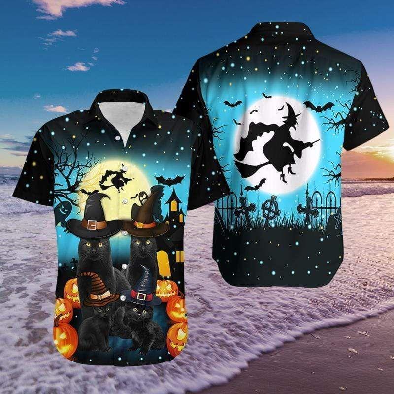 Black Cat Halloween Hawaiian Shirt | For Men & Women | Adult | HW8849