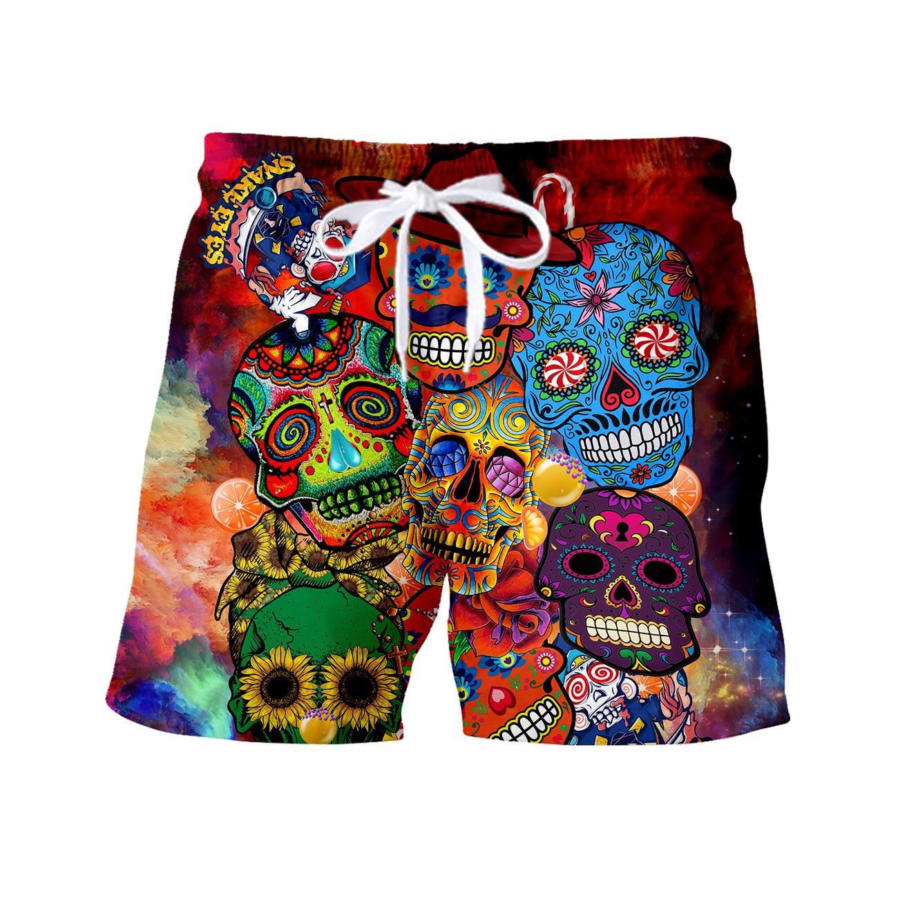 Skull Flower Print Hawaiian Shirt