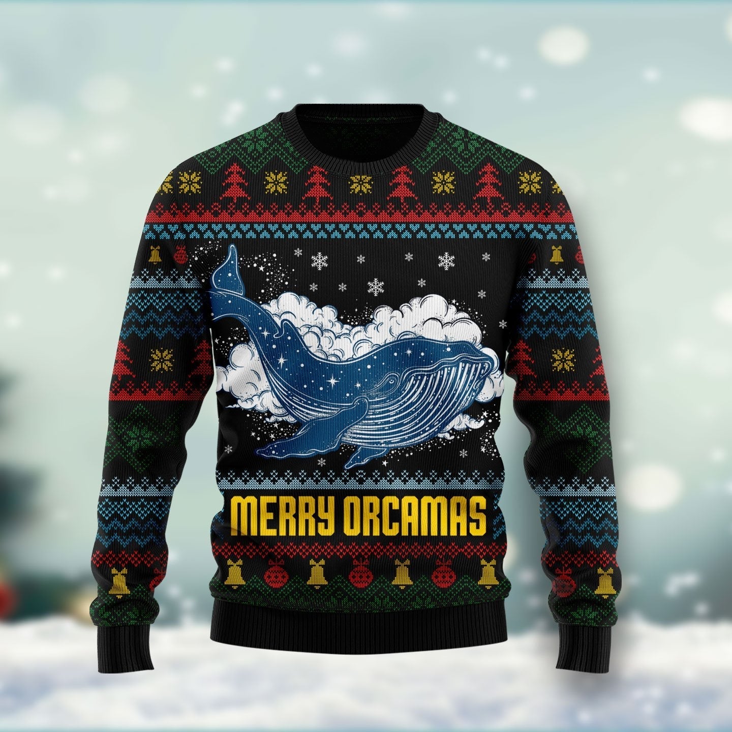 Merry Christmas Orcas Killer Whale Ugly Christmas Sweater 