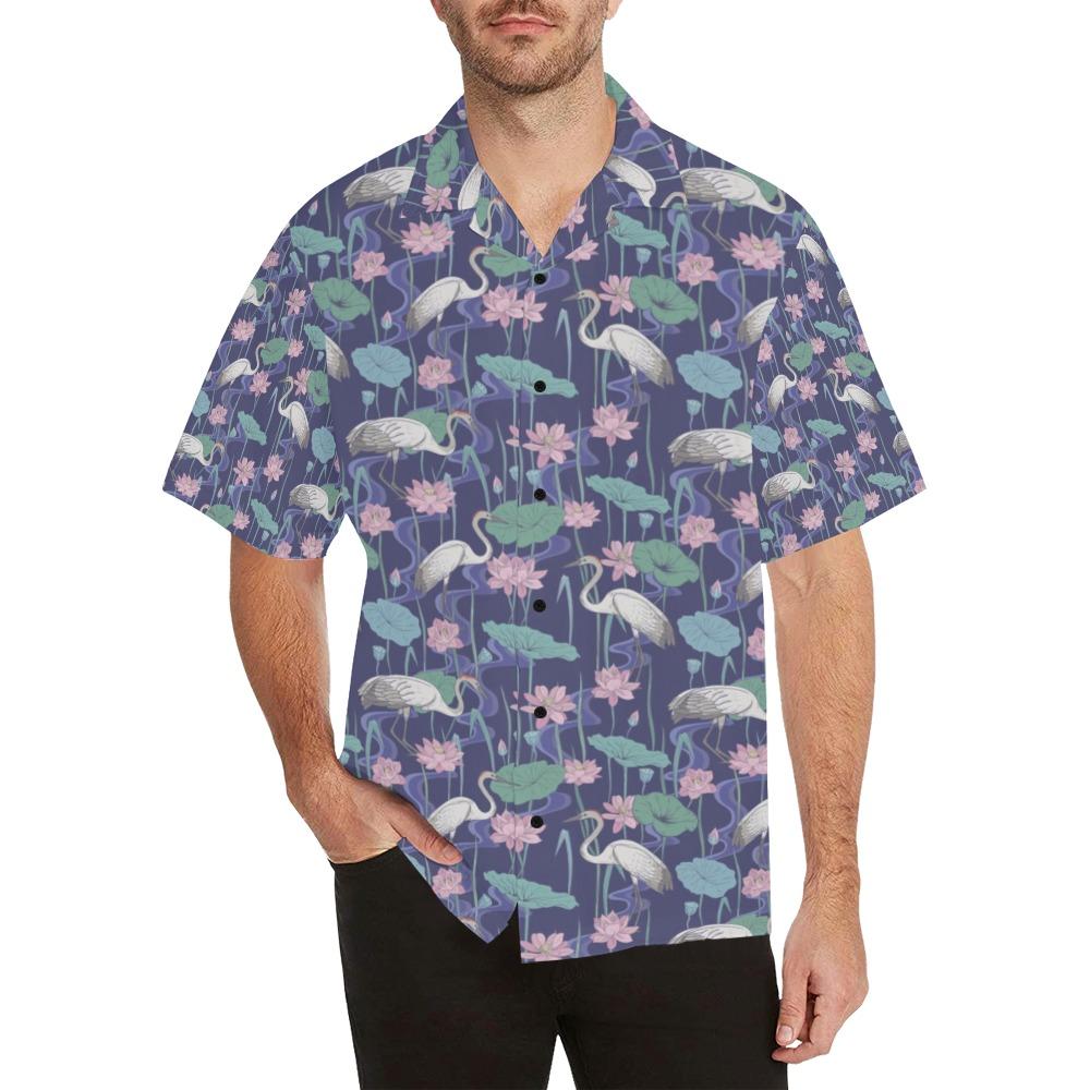 Water Lily Print Design Hawaiian Shirt