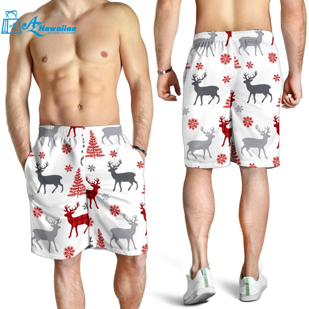 Deer Tree Snowflakes Chrismas Pattern Men Shorts