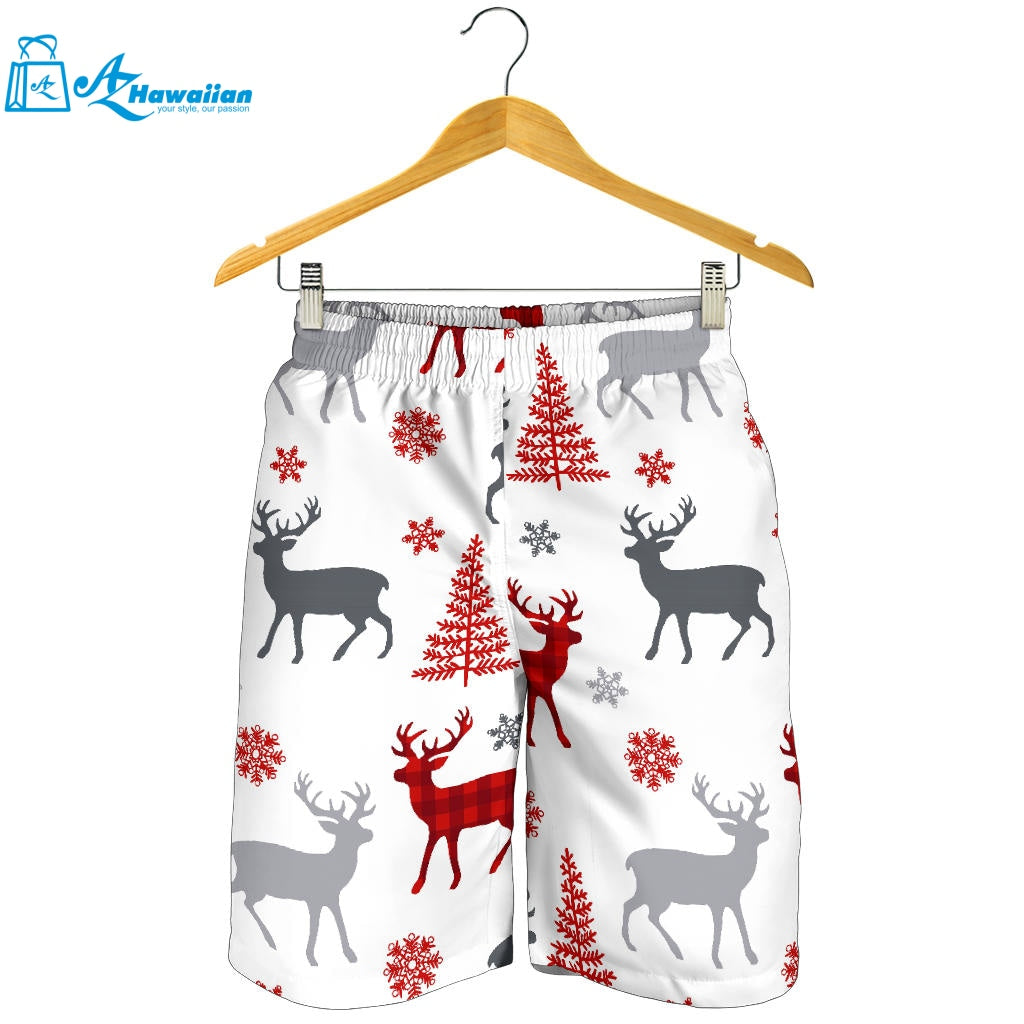 Deer Tree Snowflakes Chrismas Pattern Men Shorts