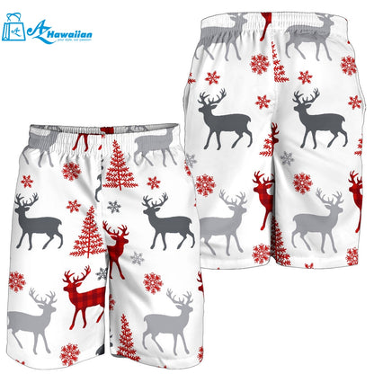 Deer Tree Snowflakes Chrismas Pattern Men Shorts