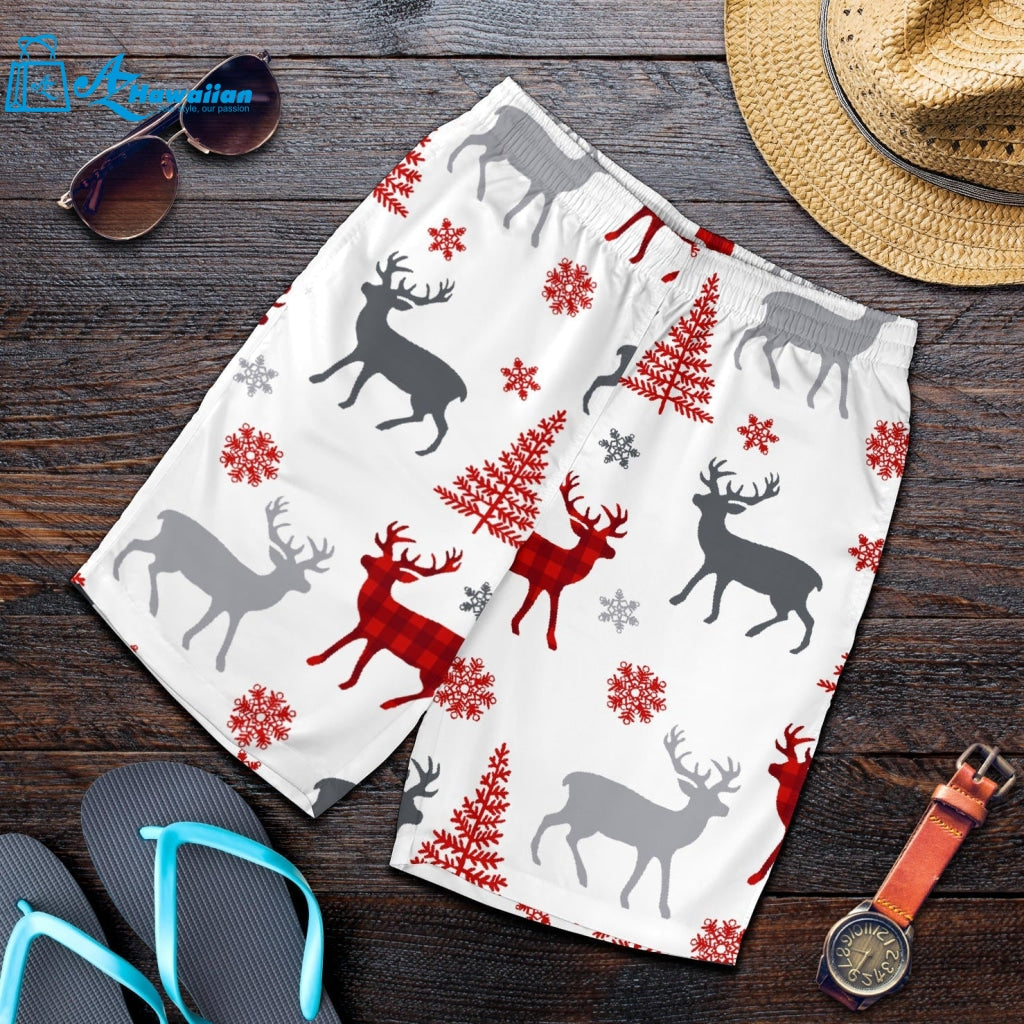 Deer Tree Snowflakes Chrismas Pattern Men Shorts