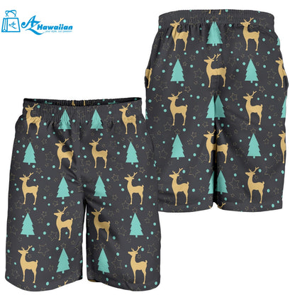 Deers Star Tree Pattern Men Shorts