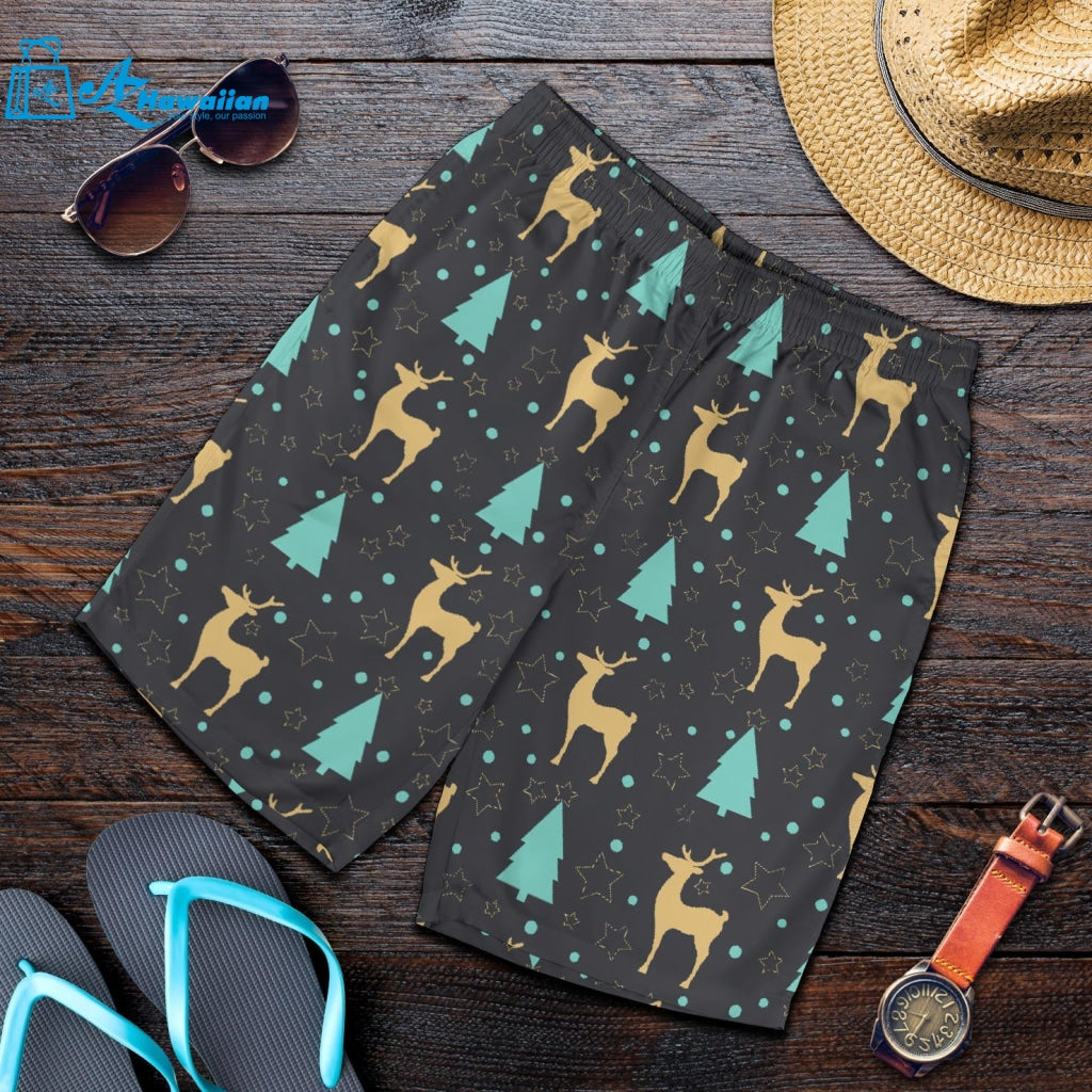 Deers Star Tree Pattern Men Shorts