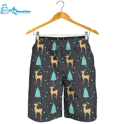 Deers Star Tree Pattern Men Shorts