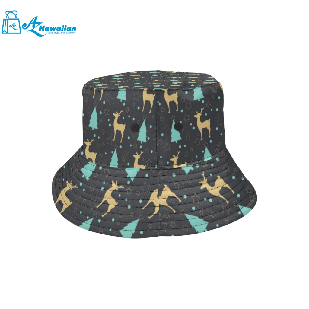 Deers star tree pattern Unisex Bucket Hat