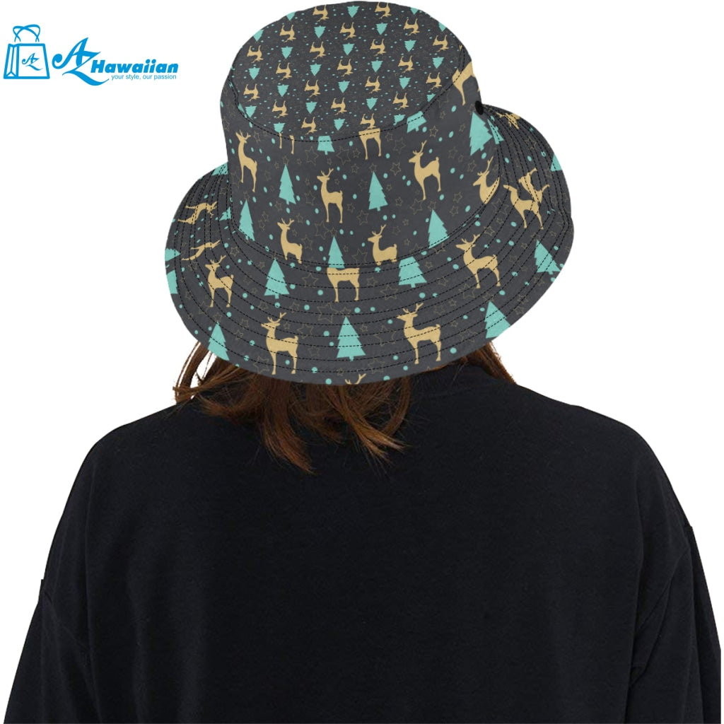 Deers star tree pattern Unisex Bucket Hat