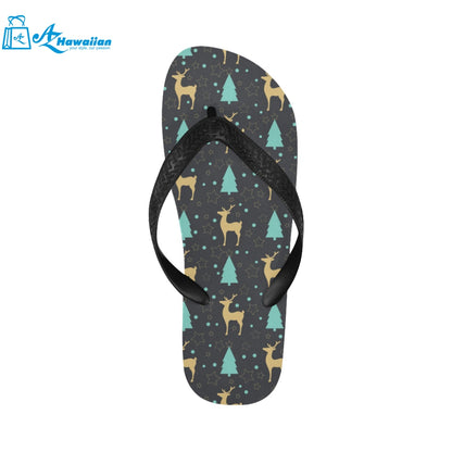 Deers star tree pattern Unisex Flip Flops