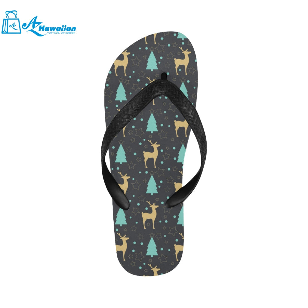 Deers star tree pattern Unisex Flip Flops