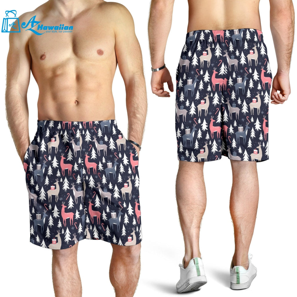 Deers Winter Christmas Pattern Men Shorts