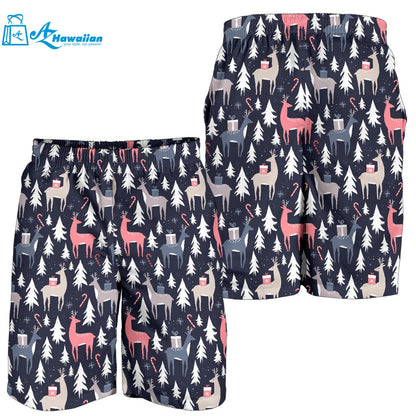 Deers Winter Christmas Pattern Men Shorts