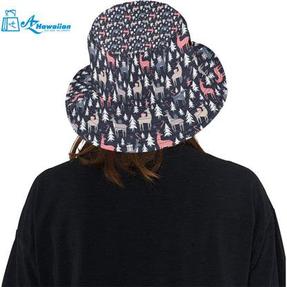 Deers Winter Christmas pattern Unisex Bucket Hat