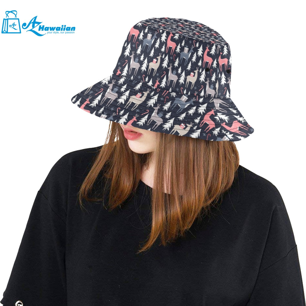 Deers Winter Christmas pattern Unisex Bucket Hat