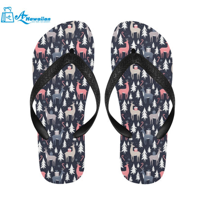 Deers Winter Christmas pattern Unisex Flip Flops