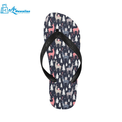 Deers Winter Christmas pattern Unisex Flip Flops