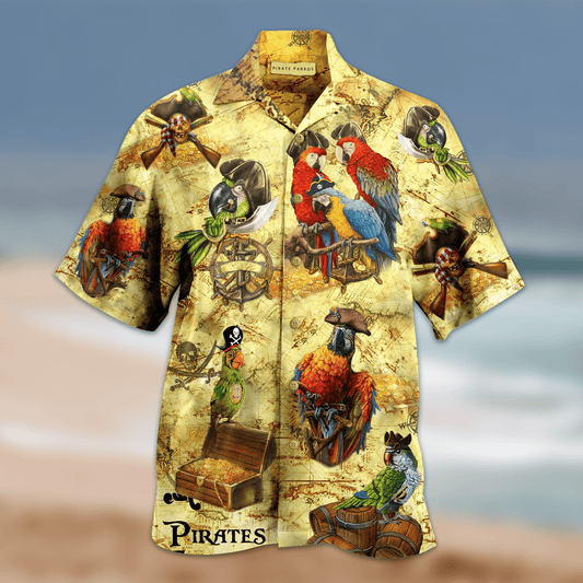 Amazing Pirate Parrots Christmas Hawaiian Aloha Shirts