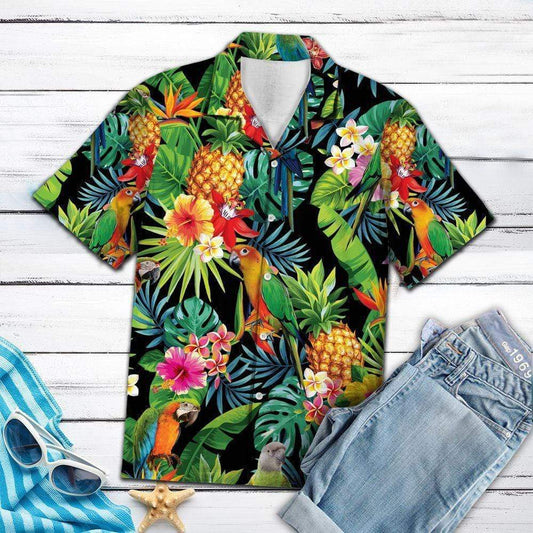 Parrot Pineapple Tropical Hawaiian Aloha Shirts