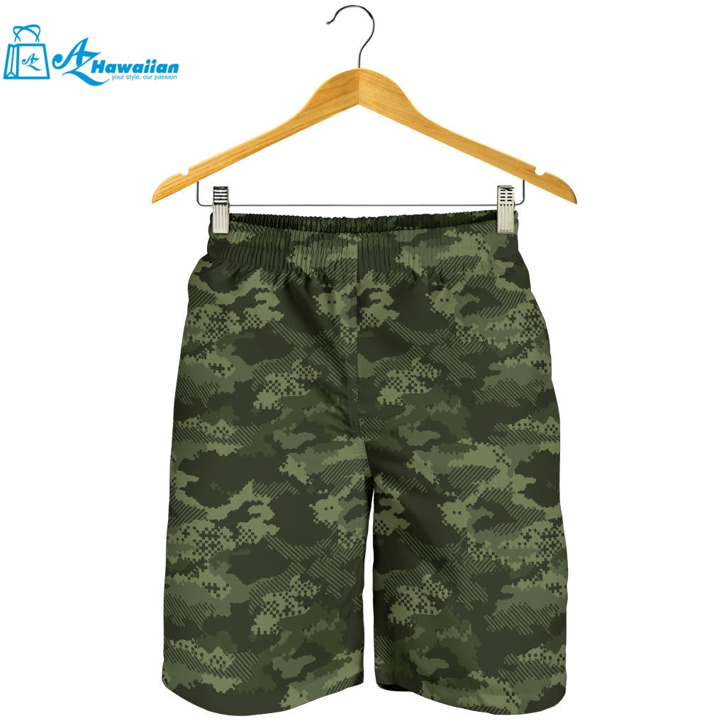 Digital Green Camo Camouflage Pattern Men Shorts