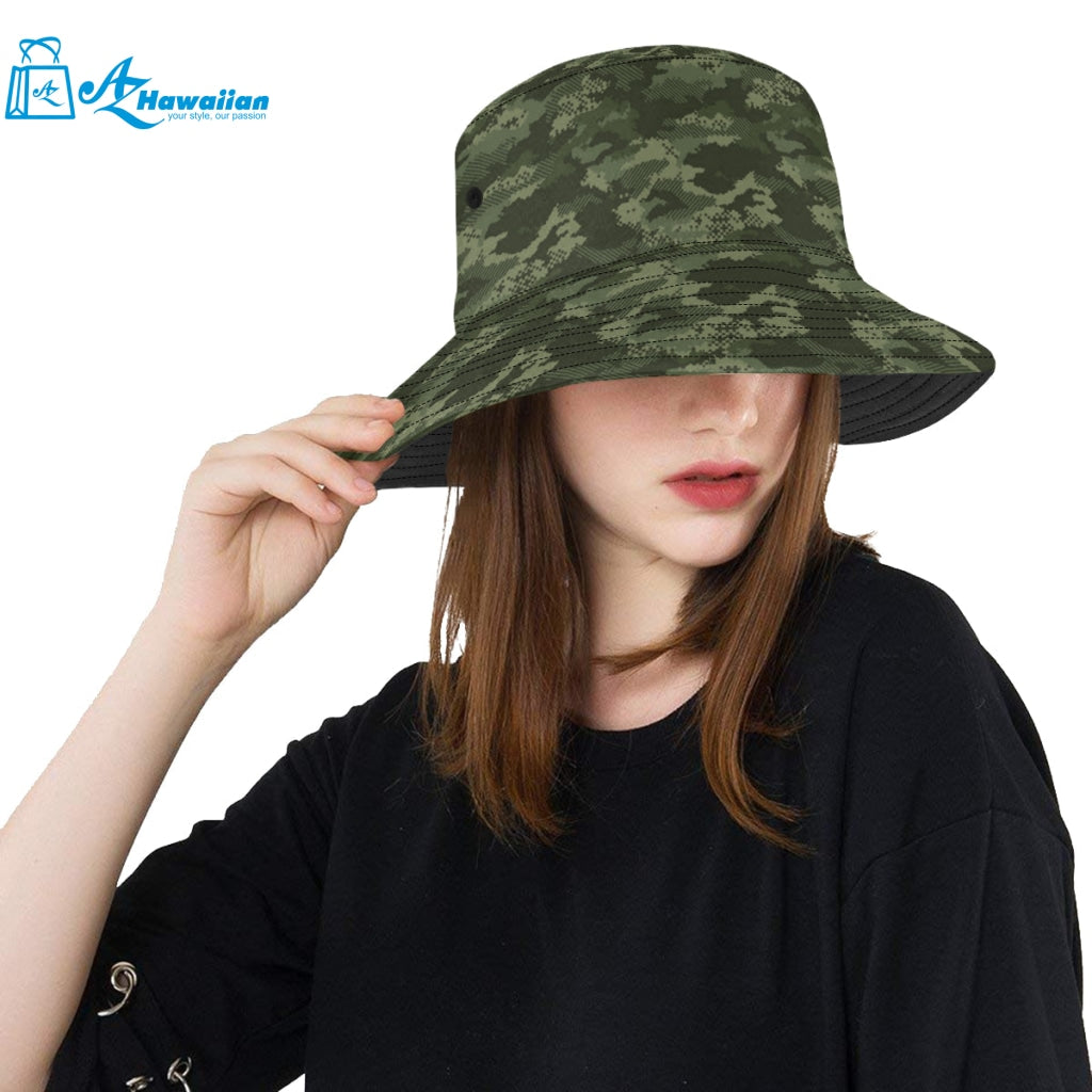 Digital Green camouflage pattern Unisex Bucket Hat