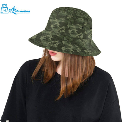 Digital Green camouflage pattern Unisex Bucket Hat