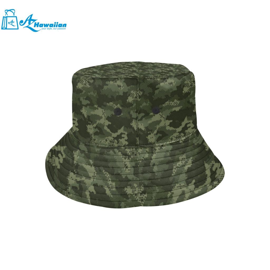 Digital Green camouflage pattern Unisex Bucket Hat