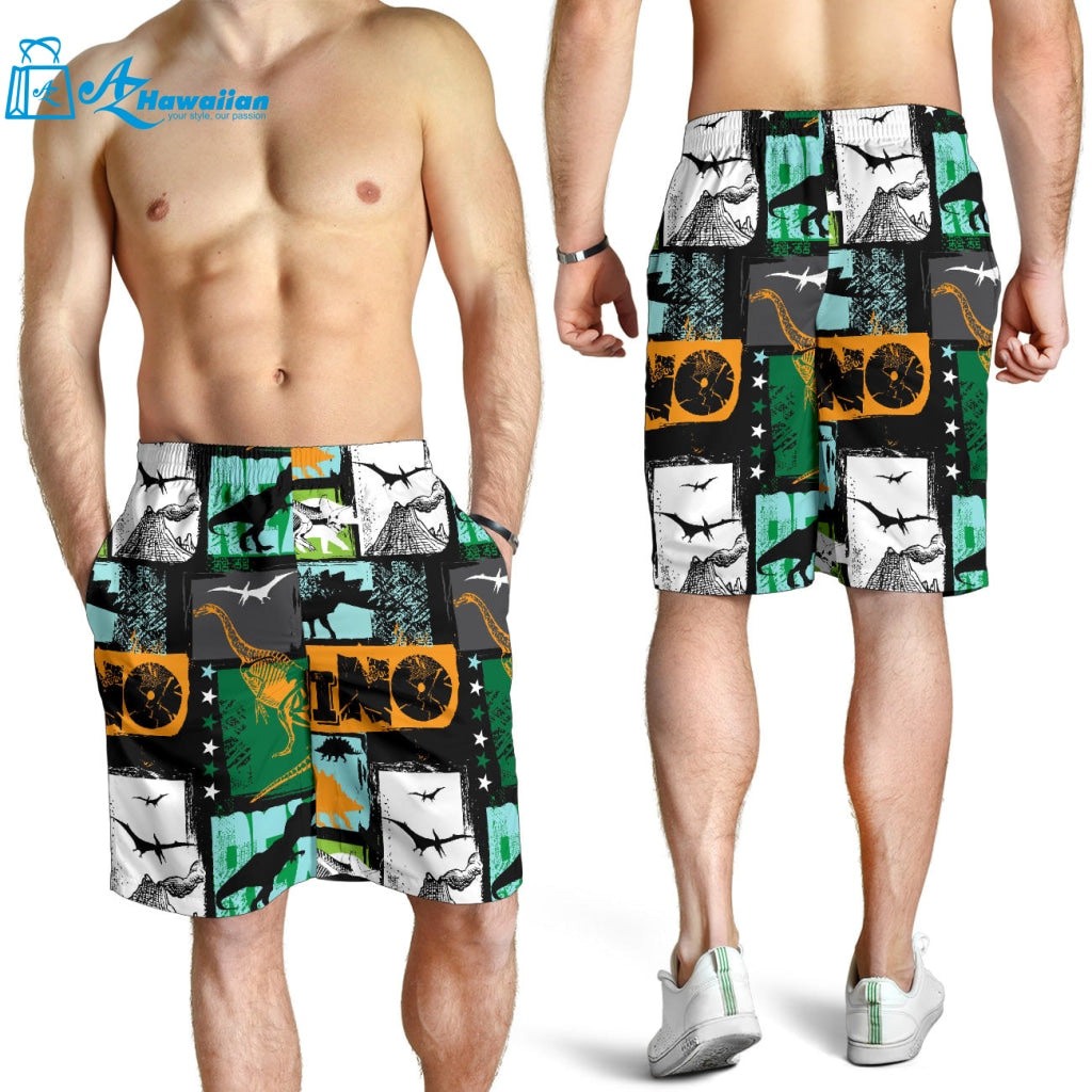 Dinosaurs Print Pattern Men Shorts