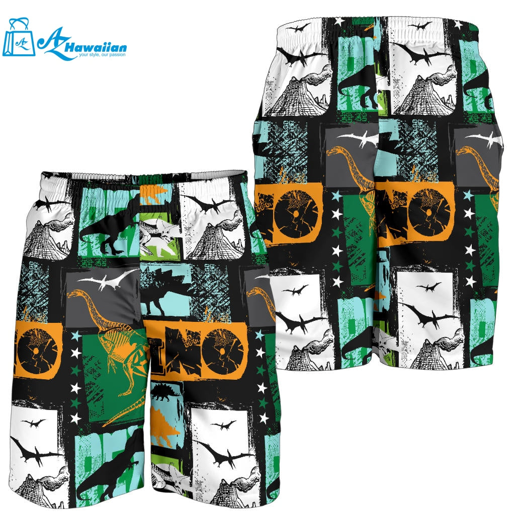 Dinosaurs Print Pattern Men Shorts