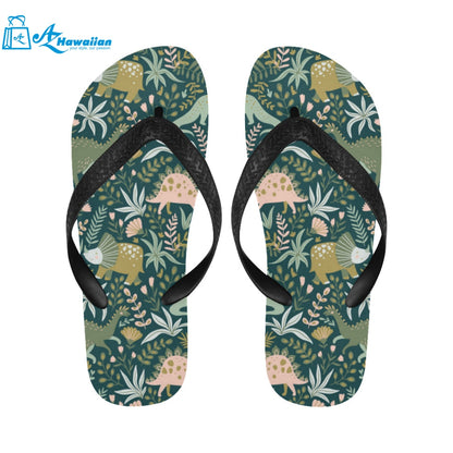 dinosaurs tropical leaves flower pattern Unisex Flip Flops