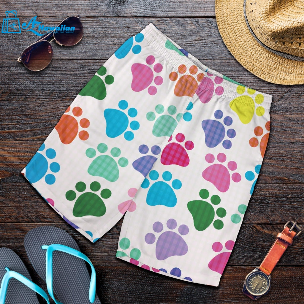 Dog Paws Pattern Print Design 01 Men Shorts