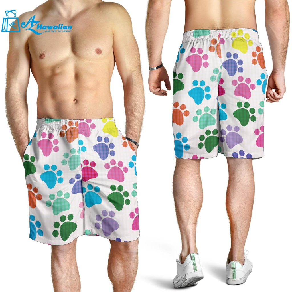 Dog Paws Pattern Print Design 01 Men Shorts