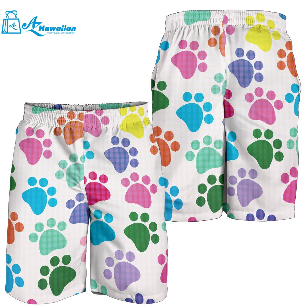 Dog Paws Pattern Print Design 01 Men Shorts