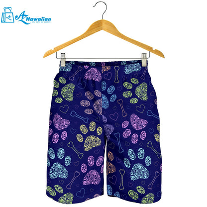 Dog Paws Pattern Print Design 02 Men Shorts