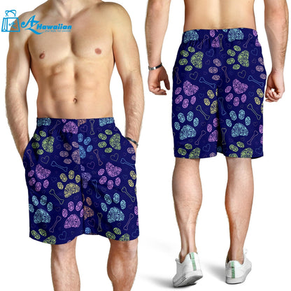 Dog Paws Pattern Print Design 02 Men Shorts