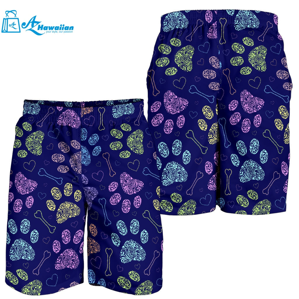 Dog Paws Pattern Print Design 02 Men Shorts